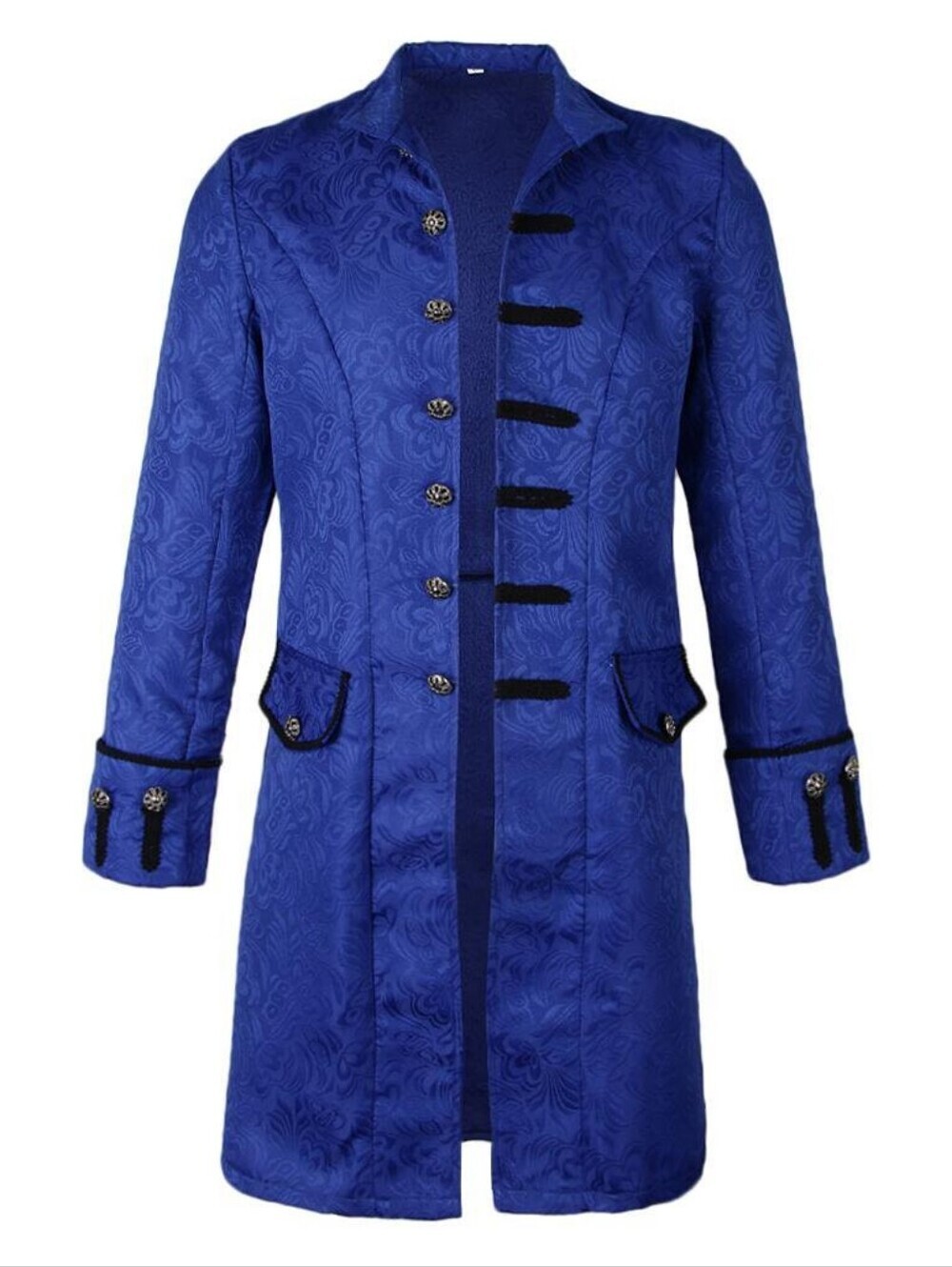 Parrot Blue Costume Men's Court Prince Satin-Look Lined Jacket